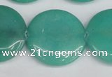 CCN3844 15.5 inches 30mm flat round candy jade beads wholesale