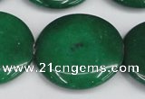 CCN3846 15.5 inches 30mm flat round candy jade beads wholesale