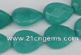 CCN385 15.5 inches 15*20mm faceted flat teardrop candy jade beads