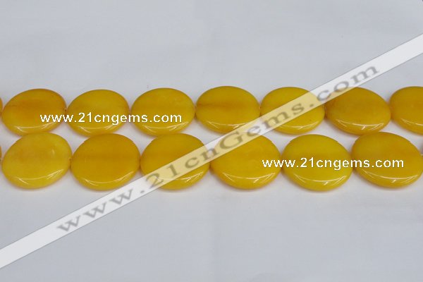 CCN3850 15.5 inches 35mm flat round candy jade beads wholesale