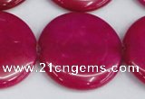 CCN3852 15.5 inches 35mm flat round candy jade beads wholesale