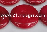 CCN3853 15.5 inches 35mm flat round candy jade beads wholesale