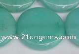 CCN3855 15.5 inches 35mm flat round candy jade beads wholesale