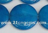 CCN3858 15.5 inches 35mm flat round candy jade beads wholesale