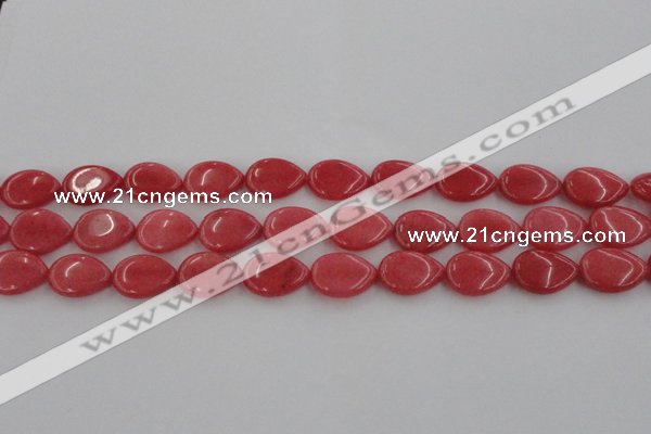 CCN3861 15.5 inches 13*18mm flat teardrop candy jade beads