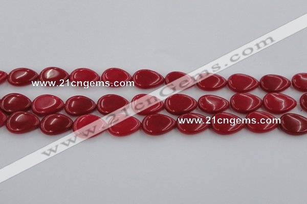 CCN3864 15.5 inches 13*18mm flat teardrop candy jade beads