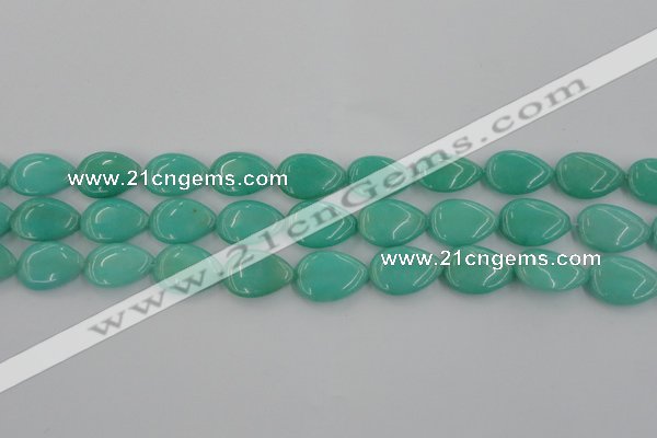 CCN3870 15.5 inches 13*18mm flat teardrop candy jade beads