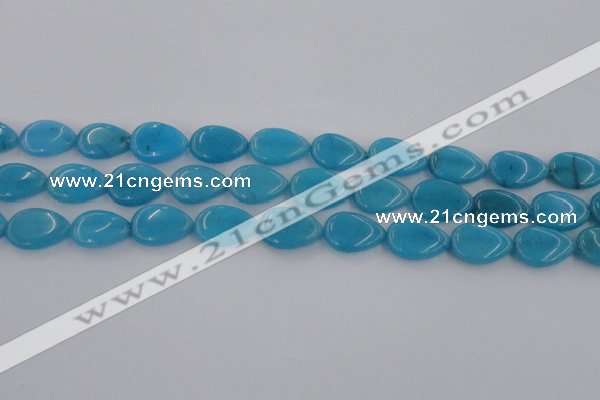 CCN3871 15.5 inches 13*18mm flat teardrop candy jade beads