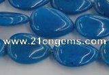 CCN3872 15.5 inches 13*18mm flat teardrop candy jade beads