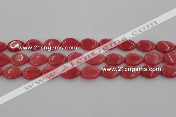 CCN3876 15.5 inches 15*20mm flat teardrop candy jade beads