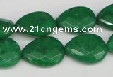 CCN388 15.5 inches 15*20mm faceted flat teardrop candy jade beads