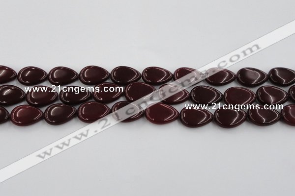 CCN3880 15.5 inches 15*20mm flat teardrop candy jade beads