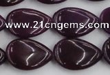 CCN3881 15.5 inches 15*20mm flat teardrop candy jade beads