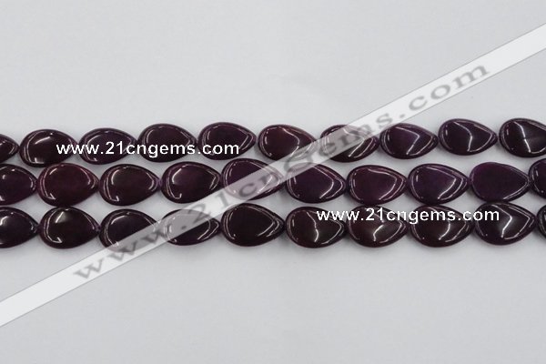 CCN3881 15.5 inches 15*20mm flat teardrop candy jade beads