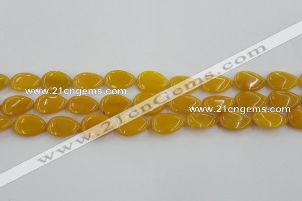 CCN3882 15.5 inches 15*20mm flat teardrop candy jade beads