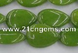 CCN3883 15.5 inches 15*20mm flat teardrop candy jade beads