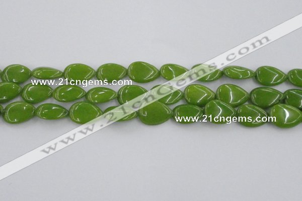 CCN3883 15.5 inches 15*20mm flat teardrop candy jade beads