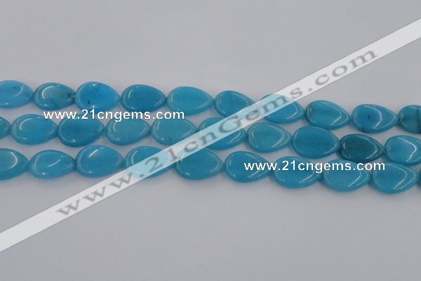 CCN3886 15.5 inches 15*20mm flat teardrop candy jade beads