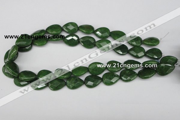 CCN389 15.5 inches 15*20mm faceted flat teardrop candy jade beads