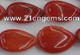 CCN3893 15.5 inches 18*25mm flat teardrop candy jade beads