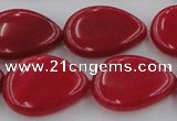 CCN3894 15.5 inches 18*25mm flat teardrop candy jade beads