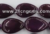 CCN3896 15.5 inches 18*25mm flat teardrop candy jade beads