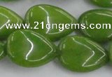 CCN3898 15.5 inches 18*25mm flat teardrop candy jade beads