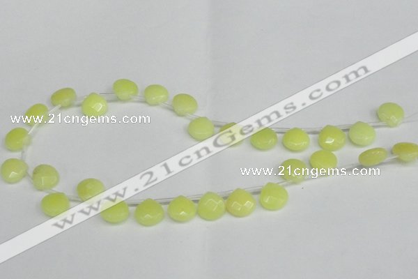 CCN3917 Top-drilled 13*13mm briolette candy jade beads wholesale