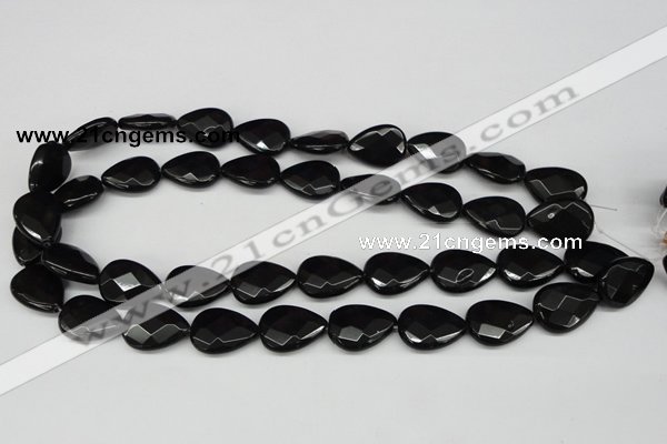 CCN392 15.5 inches 15*20mm faceted flat teardrop candy jade beads