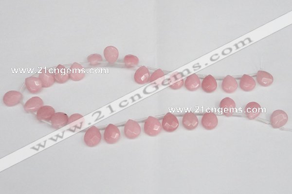 CCN3927 Top-drilled 12*15mm briolette candy jade beads wholesale