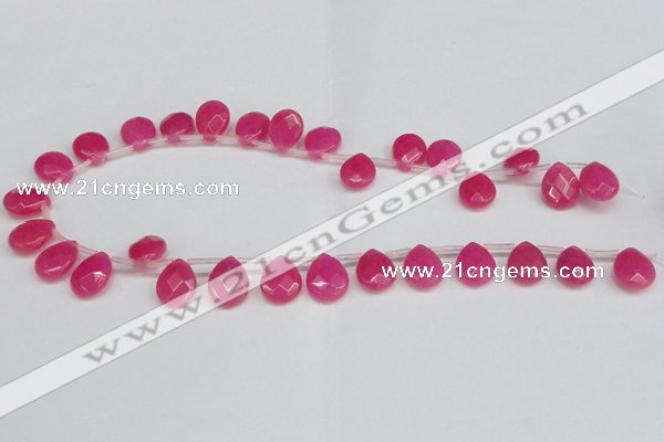 CCN3929 Top-drilled 12*15mm briolette candy jade beads wholesale