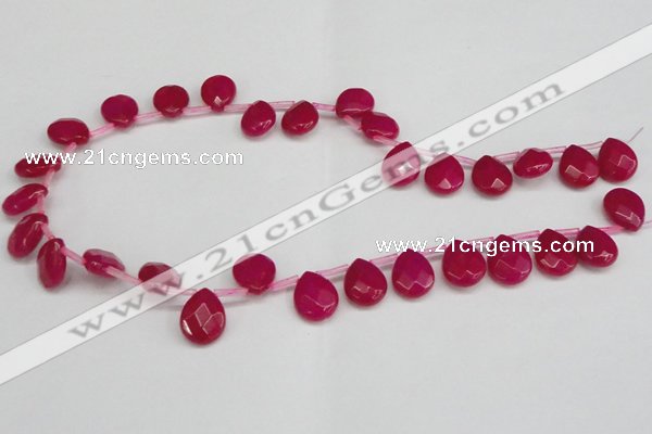 CCN3930 Top-drilled 12*15mm briolette candy jade beads wholesale