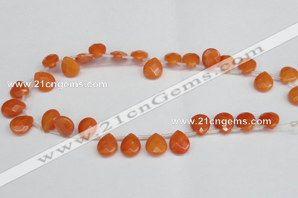 CCN3932 Top-drilled 12*15mm briolette candy jade beads wholesale