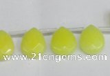 CCN3933 Top-drilled 12*15mm briolette candy jade beads wholesale