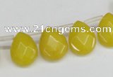 CCN3934 Top-drilled 12*15mm briolette candy jade beads wholesale