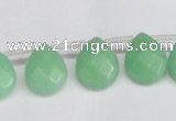 CCN3935 Top-drilled 12*15mm briolette candy jade beads wholesale