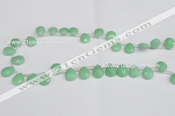 CCN3935 Top-drilled 12*15mm briolette candy jade beads wholesale