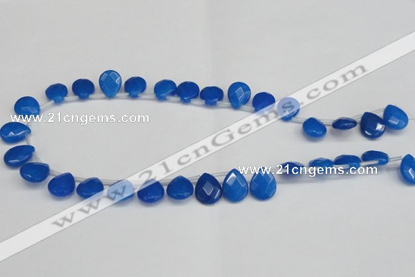 CCN3939 Top-drilled 12*15mm briolette candy jade beads wholesale