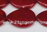 CCN3974 15.5 inches 30*40mm flat teardrop candy jade beads