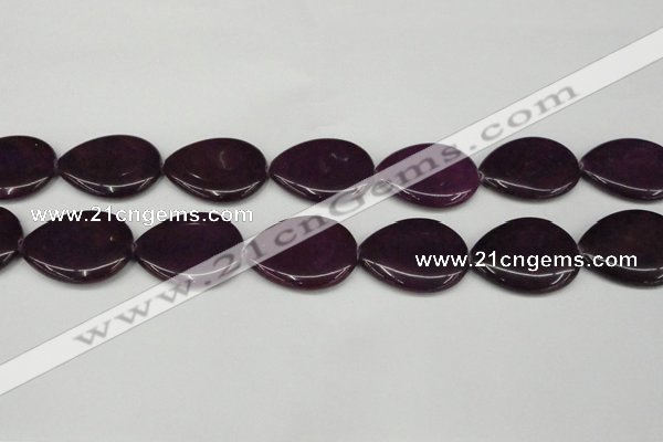 CCN3976 15.5 inches 30*40mm flat teardrop candy jade beads