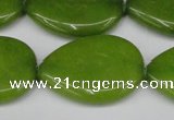 CCN3979 15.5 inches 30*40mm flat teardrop candy jade beads