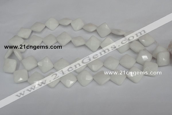 CCN400 15.5 inches 15*15mm faceted diamond candy jade beads