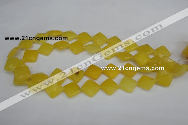 CCN401 15.5 inches 15*15mm faceted diamond candy jade beads