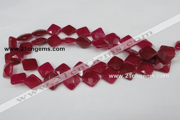 CCN403 15.5 inches 15*15mm faceted diamond candy jade beads