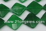 CCN405 15.5 inches 15*15mm faceted diamond candy jade beads