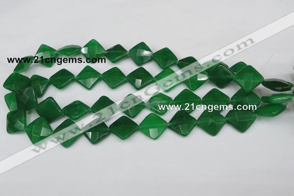 CCN405 15.5 inches 15*15mm faceted diamond candy jade beads