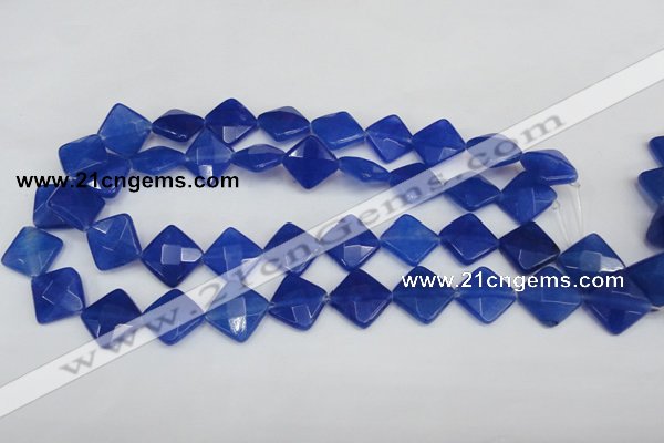 CCN406 15.5 inches 15*15mm faceted diamond candy jade beads