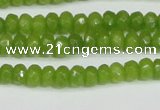 CCN4140 15.5 inches 4*6mm faceted rondelle candy jade beads