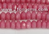 CCN4155 15.5 inches 5*8mm faceted rondelle candy jade beads