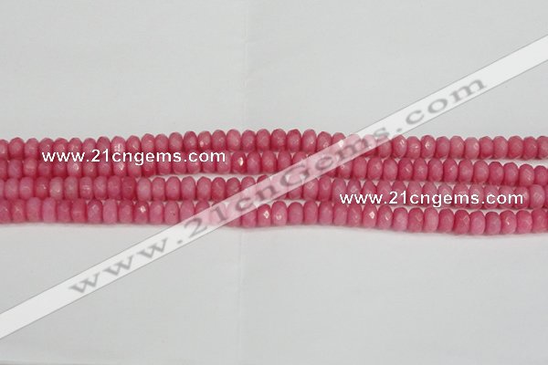 CCN4155 15.5 inches 5*8mm faceted rondelle candy jade beads